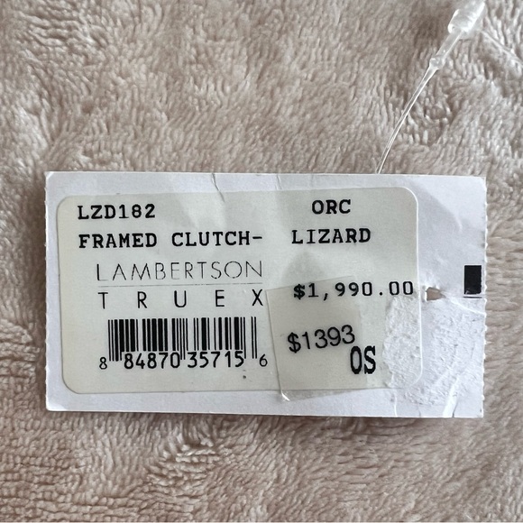 Lambertson Truex Orchid Pink Exotic Skin Genuine Lizard Clutch w/tag $1990 - Picture 10 of 11